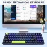 E-YOOSO Z-94 Mechanical Keyboard Rainbow Backlit, 94 Keys 90% Gaming Keyboards for Games and Office Work, Black (Blue Switch) - Image 8