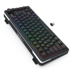 Redragon K708 Pro Wireless Mechanical Keyboard, Gasket RGB Gaming Keyboard with 81 Programmable Custom Keys, 3-Modes Wireless Keyboard with Hot-Swap Pre-Lubed Leopard L Switch, Screen & Knob, Black - Image 2