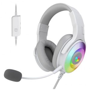 Redragon Pandora H350RGB Virtual 7.1 Surround Sound USB Gaming Headset Share Tweet-WHITE
