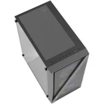 DarkFlash DK260 Air Mesh Mid-Tower Computer Case ATX/M-ATX/ITX, 4x pre-installed ARGB Fans, Up to 360mm Radiator & 6x Fans Support, Steel + Tempered Glass Materials - Black - Image 2