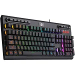 Redragon K513 RGB Membrane Gaming Keyboard, Standard 104 Keys Linear Mechanical-Feel Keyboard w/ 5 Extra On-Board Macro G Keys, Dedicated Media Control, Solid Metal Top Case - Black