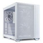 Lian Li O11 AIR MINI (White) Mini Tower Tempered Glass Gaming Case w/ 3 Fans Installed & Super Fine Mesh Front & Sides