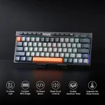 Redragon K634GG 65% RGB Wireless Gaming Keyboard, BT/2.4Ghz/Wired Tri-Mode, 63 Keys Hot-Swap Mechanical Keyboard w/Aluminum Cover Board, Dedicated Macro + Arrow Keys, Media Control & Linear Red Switch - Image 8