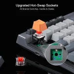 Redragon K634GG 65% RGB Wireless Gaming Keyboard, BT/2.4Ghz/Wired Tri-Mode, 63 Keys Hot-Swap Mechanical Keyboard w/Aluminum Cover Board, Dedicated Macro + Arrow Keys, Media Control & Linear Red Switch - Image 3