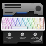 Redragon K709 NOVA 65% Wired Gasket RGB Gaming Keyboard, 68 Keys Hot-Swap Compact Mechanical Keyboard w/Free-Mod Socket, 3-Layer Noise Dampening & Dedicated Arrow Keys, Quiet Custom Linear Switch , White - Image 4