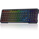 Redragon K688 Wireless Mechanical Keyboard, 3 Mode Gasket Mounted RGB Gaming Keyboard with Volume Knob, Pre-Lubed Linear Switches, MDA-Profile, 98 Keys Hot Swappable Creamy Keyboard for PC/Tablet/Xbox/PS4