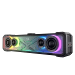 Redragon GS817 RGB Desktop Soundbar, 2.0 Channel Stereo Speakers for Desktop w/Massive 30W Max Power, Touch-Control, Bluetooth 5.3 & 3.5mm AUX Inputs, Black