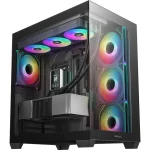 DeepCool CG530 4F Panoramic ATX Mid-Tower Case 4x Pre Installed Fans Dual Chamber, Support Back Connectors & Up to 2x 360mm +280mm Radiators, Front 2x USB3.0 , Black