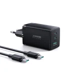 JOYROOM GaN Ultra JR-TCG01 65W 2C1A Fast Charger-Black+100W C to C Cable