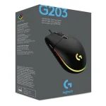 Logitech G203 Wired Gaming Mouse, 8,000 DPI, Rainbow Optical Effect LIGHTSYNC RGB, 6 Programmable Buttons, On-Board Memory, Screen Mapping, PC/Mac Computer and Laptop Compatible - Black