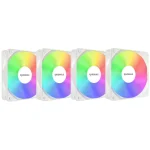 Raidmax X-Air 4IN1 ARGB 120mm 1200 RPM Dynamic Hydraulic Bearing Fan 5V 3pin (4-Pack) , White