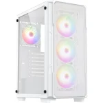 Raidmax Vector V212 ATX Mesh Front Tempered Glass 4x 120mm Static RGB Preinstalled Supports Up to 310mm GPU - White
