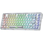 Redragon Elf Pro K649 Gasket 78% 82-Keys Mechanical Gaming Keyboard, Transparent Linear Switch, Hot-Swappable, USB-C Wired, BT 3.0/5.0 & 2.4Ghz Connectivity, 3000mAh Battery, White | K649CT-RGB-PRO