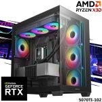 EC Power 5070TI-102 Gaming PC 7Gen AMD Ryzen 7 7800X3D 8-Cores w/ Nvidia RTX 5070 TI 16GB DDR7 & Liquid Cooler