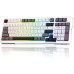 Redragon Wireless Mechanical Keyboard, 3 Mode Gasket Mounted RGB Gaming Keyboard with Volume Knob, Pre-Lubed Linear Switches, MDA-Profile, 98 Keys Hot Swappable Creamy Keyboard for Pc/Tablet/Xbox