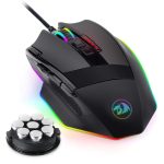 Redragon M801 Gaming Mouse, RGB PC Gaming Mouse MMO with 9 Programmable Buttons Macro Recording, 12400 DPI, Fire Button for Gaming Windows Computer - Wired, Black