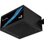 AeroCool LUX RGB 650W 80 Plus Bronze up to 88%+ efficiency 30% Increased Ventilation, Silent 12cm Black Fan with Speed Control, Black