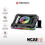FANTECH NC22 NOTEBOOK COOLER LAPTOP ADJUSTABLE COOLING PAD RGB With Phone Stand - Black