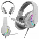 MARVO H8618 Tactic 40 USB RGB Mesh Gaming Headset - Stereo Surround Sound - White