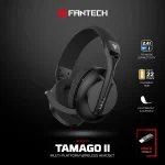 FANTECH WHG04 TAMAGO II Multi-Platform BT 2.4GHZ Wireless & WIRED Gaming Headset UP TO 22 HOURS- Black