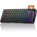 Redragon Wireless Mechanical Keyboard, Gasket RGB Gaming Keyboard with Screen & Knob, 3-Modes (Bluetooth/2.4G/Wired) 81 Custom Keys, Thick Pre-Lubed Linear Switch, Side Printed PBT Keycaps, K708GG-Pro