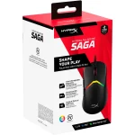 Hyperx Pulsefire Saga RGB Customizable Gaming Mouse Precision Tracking up to 8kHz Lightweight 69 Gram Tactile Clicks HyperX 26K Sensor HyperFlex 2 USB Cable Support PC, PS5™, Xbox Series X|S , Black
