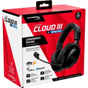 HyperX Cloud III S (2025) Wireless 2.4GHz & Bluetooth 53mm Angled Drivers Memory Foam Durable Frame 10mm Microphone up to 120-hour Battery For PC; Mac; PS5; Mobile; Switch - Black