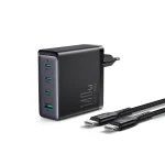 JOYROOM GaN Ultra JR-TCG05 140W 3C1A Fast Charger-Black+240W C to C Cable Supports The Latest PD3.1 Charging protocol