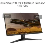 ASUS TUF Gaming VG279QM1A 27” Fast IPS Full HD 280Hz 1ms Extreme Low Motion Blur Sync G-SYNC Compatible - Black - Image 8