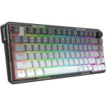 Redragon K673GG-RGB-PRO Ucal Pro Mechanical Keyboard, Wired, Wireless, 84 Basic Keys, USB, Bluetooth, 2.4 GHz Adapter, Full - Anti-Ghosting, Gray/ Black | K673GG-RGB-PRO