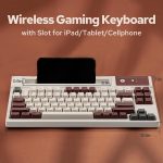 EPOMAKER DynaTab75 Wireless Gaming Keyboard with Slot for iPad Tablet, Hot-swap Gasket Mechanical Keyboard, 2.4G/USB-C/BT5.0 Creamy Keyboard, RGB, Fast Charge Flamingo Switch - Image 6