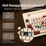 EPOMAKER DynaTab75 Wireless Gaming Keyboard with Slot for iPad Tablet, Hot-swap Gasket Mechanical Keyboard, 2.4G/USB-C/BT5.0 Creamy Keyboard, RGB, Fast Charge Flamingo Switch - Image 7