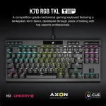 Corsair K70 RGB TKL  Champion Series Mechanical Gaming Keyboard Claviers Gaming Mécaniques- Cherry MX Silent RGB RED LINEAR & QUIET - Image 3