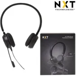 NXT Technologies UC-2000 Wired Headset Over-the-Head w/ Noise-Cancelling Microphone USB In-Line Controls PC/Mac/Laptop - Black