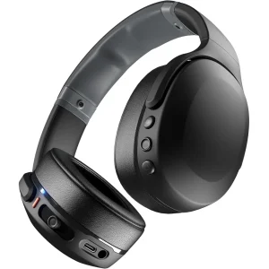 Skullcandy Crusher Evo Wireless Bluetooth Headphones with Multi-Sensory Bass and Charging Cable, Noise Isolating Over-Ear Fit, Up to 40 Hours Battery, Microphone for iPhone Android - Black