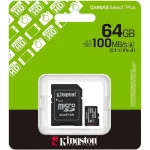 Kingston SDCS3/64GB Canvas Select Plus microSDXC Card Up to 100MB/s A1 Class 10 UHS-I with Adapter