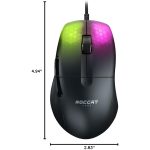 ROCCAT Kone Pro PC Gaming Mouse, Lightweight Ergonomic Design, Titan Switch Optical, AIMO RGB Lighting, Superlight Wired Computer Mouse, Titan Scroll Wheel, Honeycomb Shell, 19K DPI, Black - Image 5