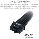 Asus Prime 850W Gold Gaming PSU, Double Ball Bearing Fan, Fully Modular, 80+ Gold, ATX 3.1, PCIe 5.0 - Image 3