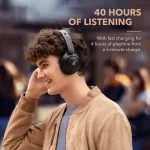 Anker soundcore Life Q30, Hybrid Active Noise Cancelling Headphones with Multiple Modes, Hi-Res Sound, Custom EQ via App, 50H Playtime, Comfortable Fit, Bluetooth, Multipoint Connection - Black - Image 6