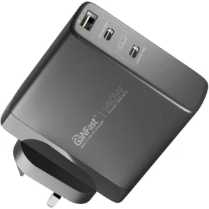 Promate GaNCharge-140W 140W USB-C GaN Charger with 140W Type-C Power Delivery 100W USB-C 3.0 Port 30W QC 3.0 USB Port - Black