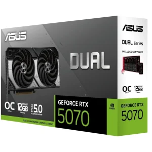 ASUS Dual GeForce RTX™ 5070 OC Edition 12GB GDDR7 Graphics Card (PCIe® 5.0, 12GB GDDR7, HDMI®/DP 2.1, 2.5-Slot, Axial-tech Fans, Dual BIOS)