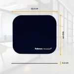 Fellowes Microban Mouse Mat in Black with Antibacterial Protection Layer - Black - Image 2