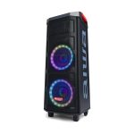 Aiwa KBTUS-608: TWS Audio System with 600W Power and RGB Front Lighting (Bluetooth, 8" Speakers with Hyperbass Technology, 12V, USB, Micro SD, Microphones Included) Colour Black
