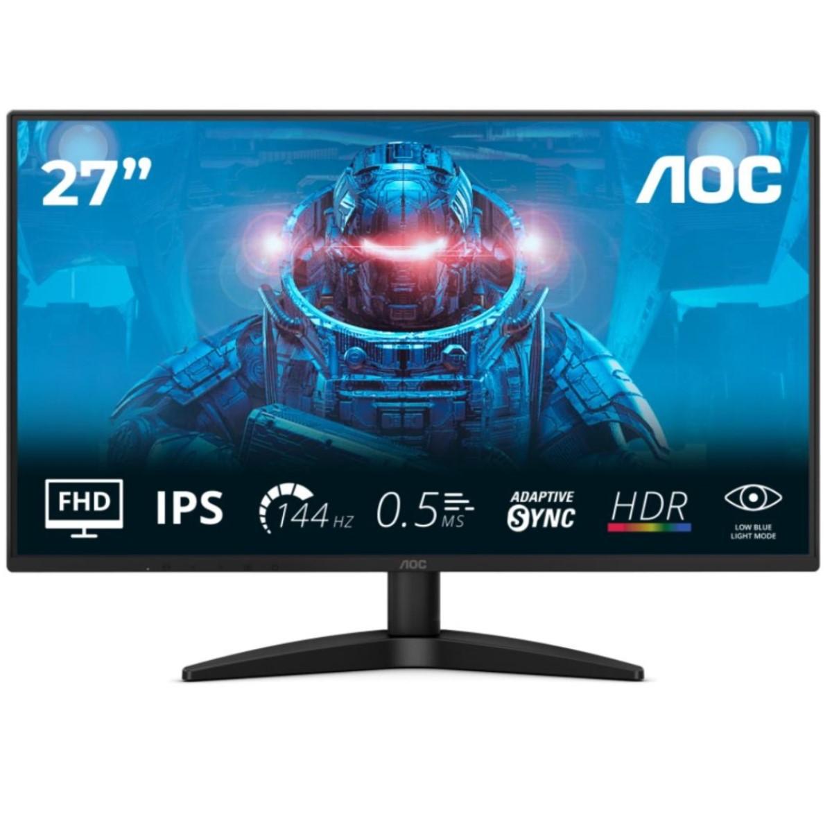 20250901154217_79824_287_1 (2) AOC 27B36X 27 Inch FHD Gaming Monitor, 144Hz, IPS, 0.5ms MPRT, Adaptive Sync, HDR10, (1920x1080,HDMI 1x 1.4,DP 1x 1.4) Black - Image 1