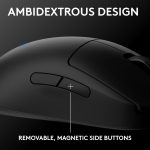 Logitech G PRO 2 Lightspeed Wireless Gaming Mouse, Right- or Left-Handed Mouse with up to 4 Customizable and Switchable Magnetic Side Buttons, 32K DPI Sensor, USB-C Charging, for PC/Mac - Black - Image 4