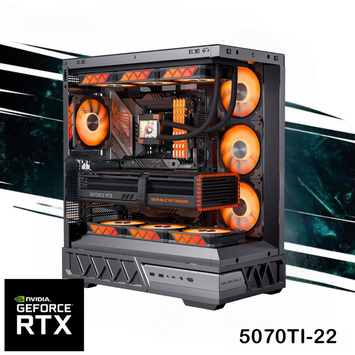 BG 5070ti-22 EC Power 5070TI-22 Gaming PC NEW 14Gen Intel I7 20-Cores w/ Nvidia RTX 5070TI 16GB DDR7 Liquid Cooler - Image 1