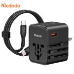 Mcdodo CP-326 MDD G5 Series 25W 2 USB-C + 1 USB-A Universal Travel Power Adapter Charger with USB-C to USB-C Cable - Black