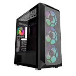 WJCOOLMAN Wanjia 360 Front Mesh +4 RGB Fnas, E-ATX/ATX/M-ATX/MINI-ITX, S360 Radiator, Silent - Black