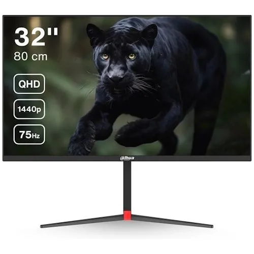 Dahua-LM32-a-11 Dahua Technology LM32-P301A computer monitor IPS 75Hz 80 cm (31.5") QHD 2560 x 1440 pixels 2K Ultra HD LCD Black, Red - Image 1