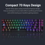 Redragon K599-KRS Wire & Wireless 60% Compact 70 Key Tenkeyless RGB Backlit Computer - Red Switch - Image 6